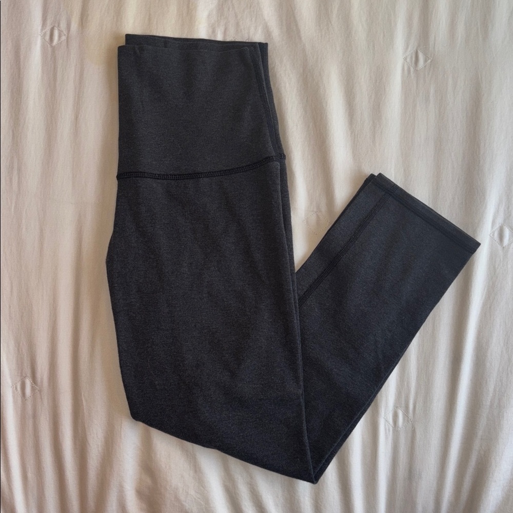 Lululemon High Waist Crop Capri Legging Gray Black 6